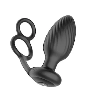 Tornado Rotating And Vibrating Butt Plug With Cock Ring