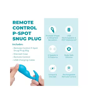 B Vibe Remote Control P-spot Snug Plug 