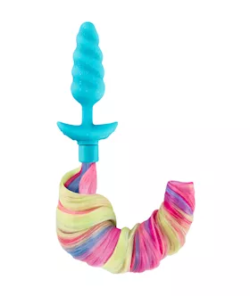 B Vibe Unicorn Tail Vibrating Butt Plug