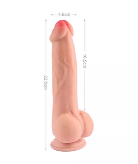 Ruler Sliding Skin Dual Layer Dildo