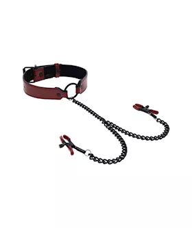 Saffron Collar With Nipple Clamps