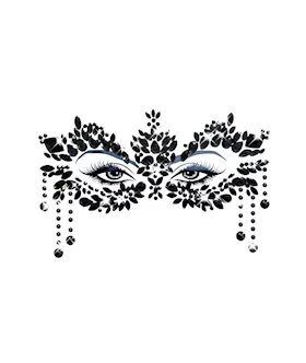 Prima Donna Black Masquerade Crystal Jewel Face Sticker