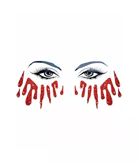 Bloody Awesome Glitter Tears Face Sticker