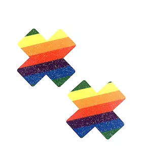 Neva Nude Orlando Pride Rainbow Glitter X Nipztix Pasties Nipple Covers