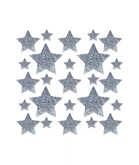 Meteoric Madness Grey Sparkle Glitter to Blue Reflective Starry Nights Nipple Sticker Crop Top