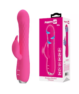 Party Up Eric Rabbit Vibrator with Rotating Bead Shaft