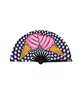 Ice Cream You Scream Super Blacklight Reactive Folding Fan
