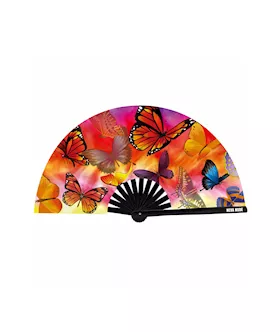 Butterfly Garden Super Blacklight Reactive Folding Fan