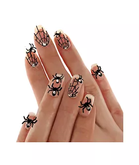 Night Crawling Spider  Web Glitter Nail Stickers