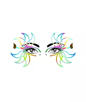 Rainbow Petal Glow Holographic Face Sticker