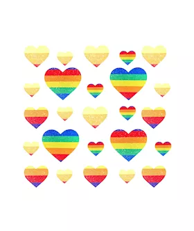 Orlando Pride Tribe Rainbow I Heart U Nipple Sticker Crop Top