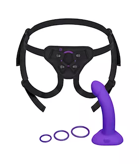 Vibrating Curved Strap On Kit