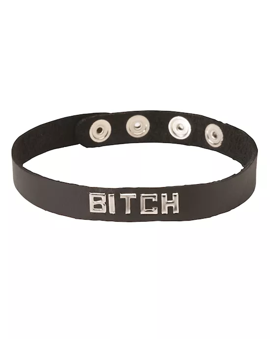 Leather Id Collar Bitch
