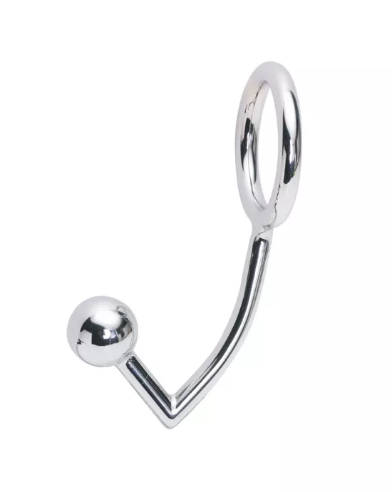 Metal Cock Ring With Anal Bead
