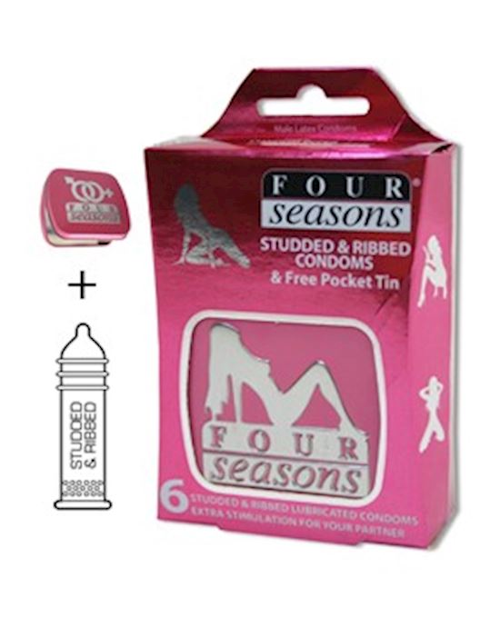 Four Seasons Studded Condom Collectors Tin 6 Pack