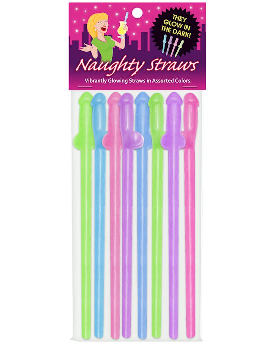 Glow-in-the-dark Naughty Penis Straws