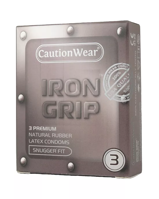 Caution Wear Iron Grip Condoms 3 Pack