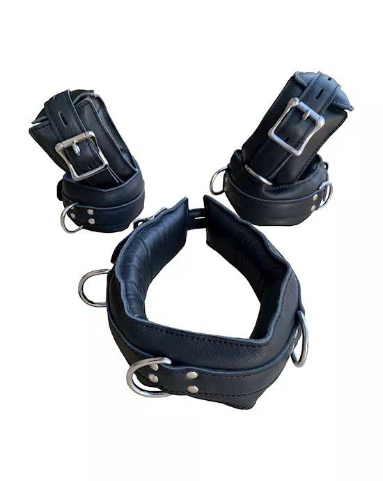 Luxury 5 Piece Heavy Duty Padded Cuff And Collar Set