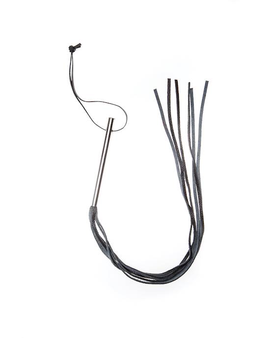 Triple X Leather Whip With Metal Handle