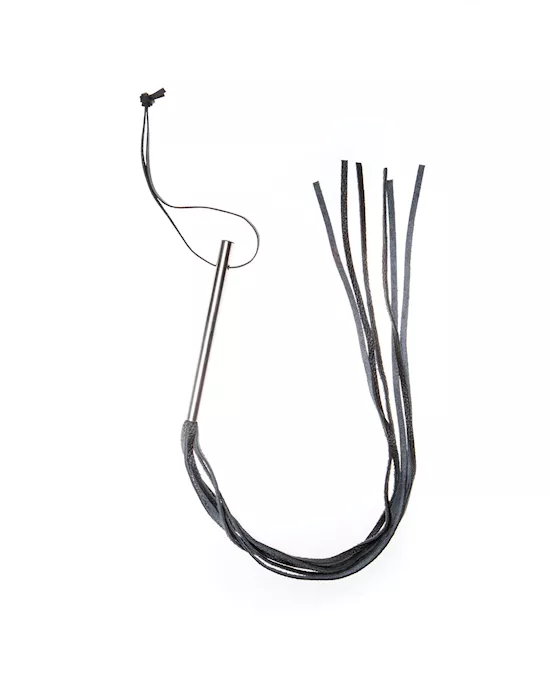 Triple X Leather Whip With Metal Handle
