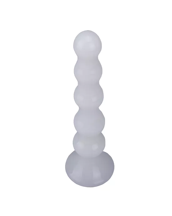 Elegant White Glass Butt Plug 