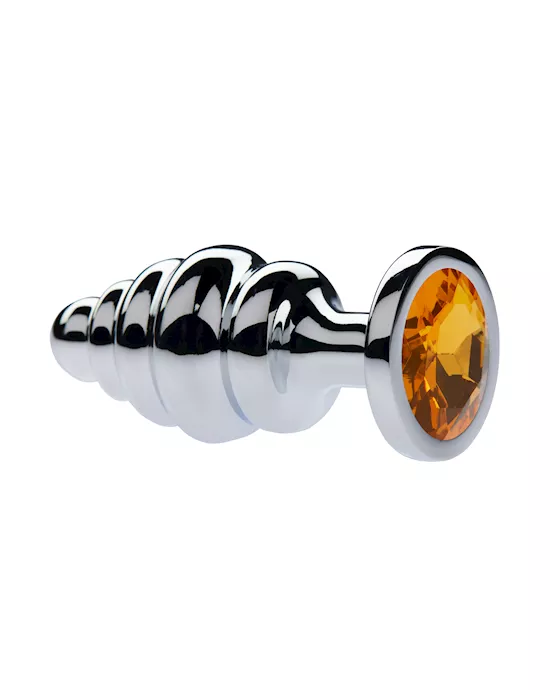 Kink Range Alloy Gemmed Butt Plug - 3.2 Inch