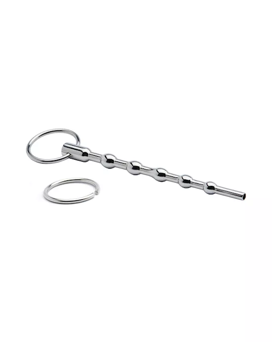 Kink Range Stainless Steel Beaded Penis Plug - 5.1 Inch