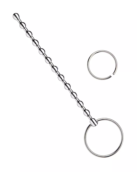 Kink Range Stainless Steel Beaded Penis Plug - 5.9 Inch