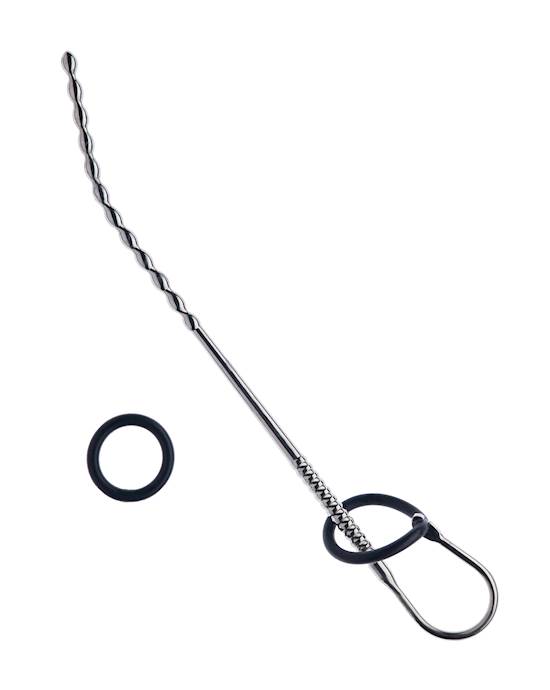 Kink Range Ball Penis Plug With Silicone Ring - 10.6 Inch