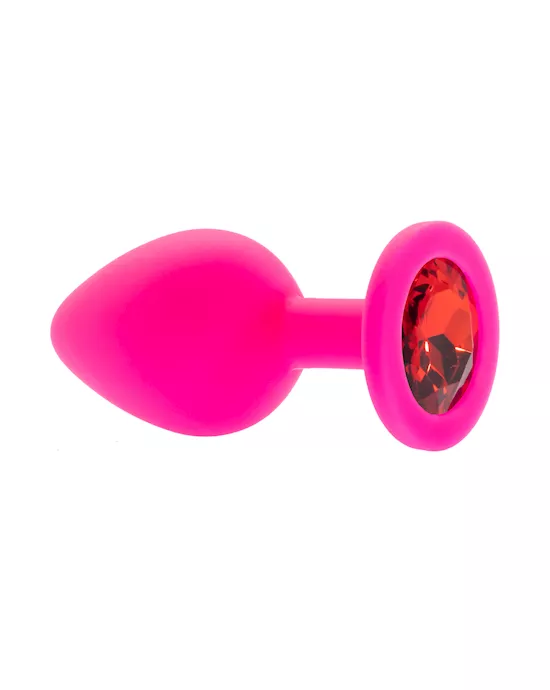 Kink Range Silicone Gemmed Butt Plug - 3.1 Inch