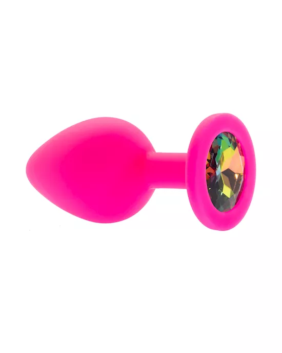 Kink Range Silicone Gemmed Butt Plug - 3.1 Inch