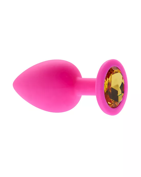 Kink Range Silicone Gemmed Butt Plug - 3.8 Inch