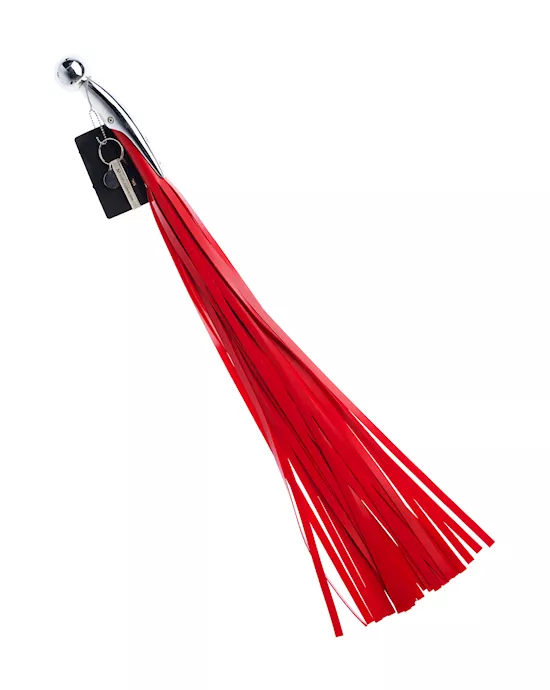 Bound X Silicone Flogger With Metal Handle