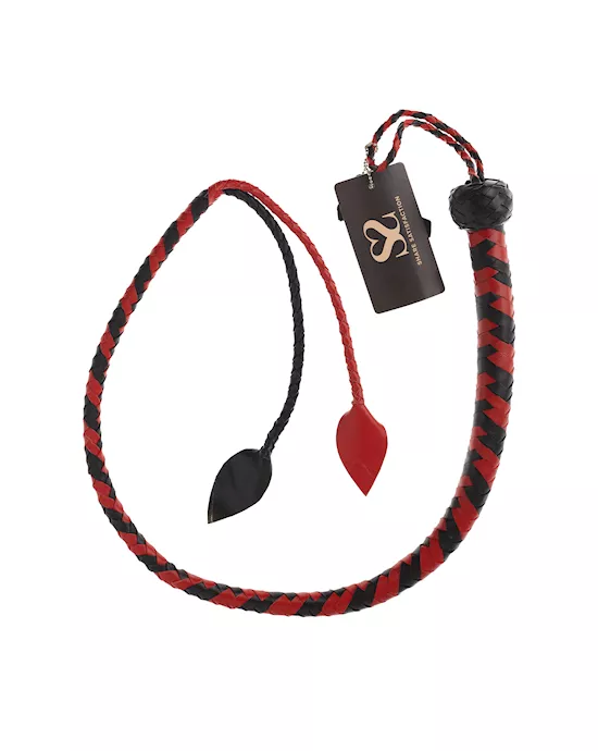 Bound X Woven Leather Double Leaf Whip