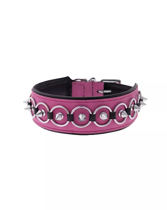 Bound X Pink Spiked Collar