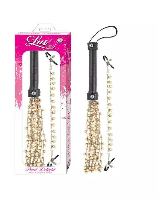 Luv Pearl Delight Whip And Nipple Clamps