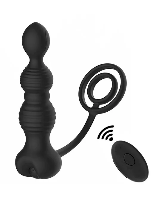 Obsidian Dual Rings Beads Vibrator