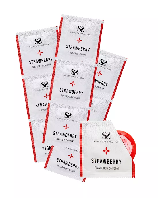 Share Satisfaction Strawberry Flavoured Condoms - 100 Bulk Pack