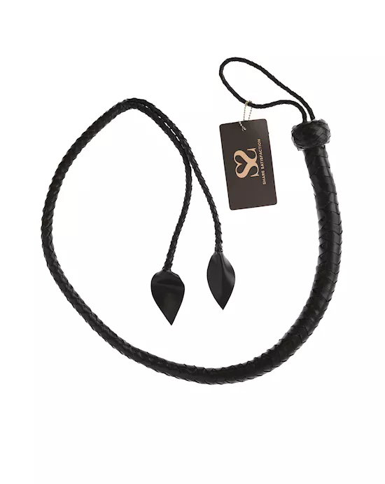 Bound X Woven Leather Double Leaf Whip