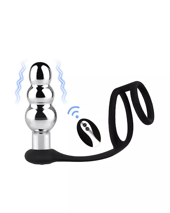 Kinki Vibrating Butt Plug With Cock And Ball Rings
