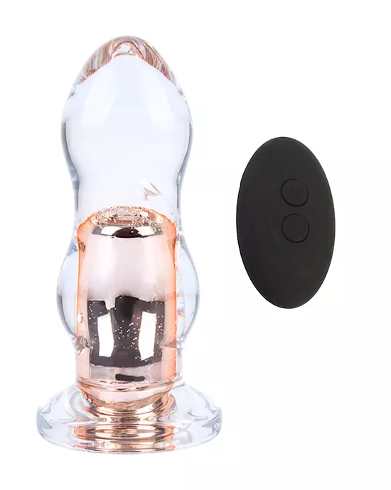 Luci Infinity Vibrating Glass Butt Plug