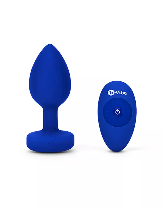 B-vibe Vibrating Jewel Plug L/xl Navy