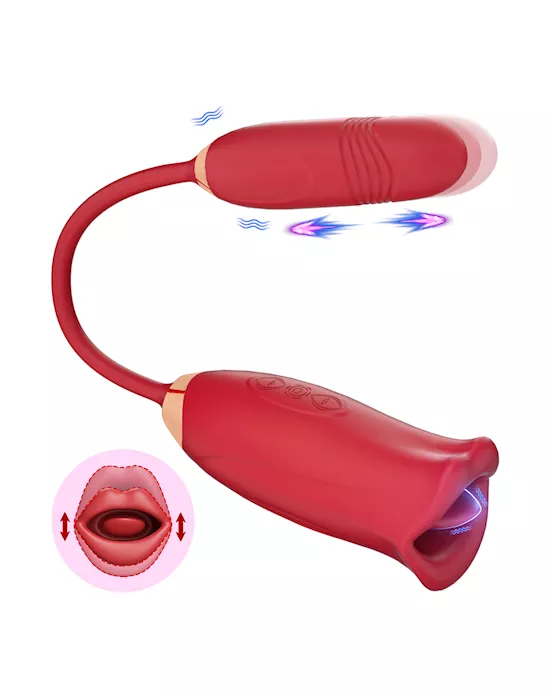 Luscious Lips Licking Vibrator With Thrusting Egg