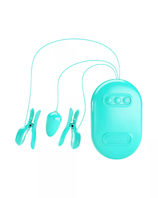 Surprise Box Electroshock Vibrating Nipple Clamps And Bullet Vibe