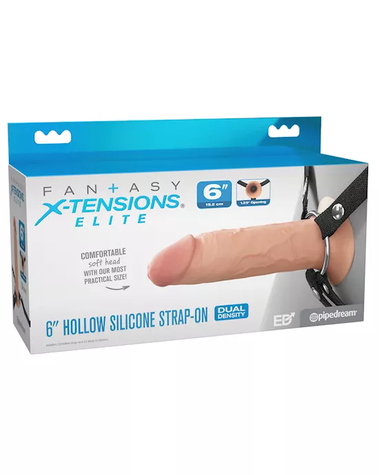 Fantasy X Tensions Elite Silicone Hollow Strap On 6 Inch