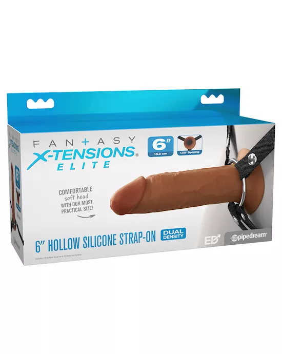 Fantasy X Tensions Elite Silicone Hollow Strap On 6 Inch
