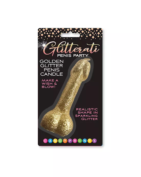Glitterati Gold Glitter Penis Candle