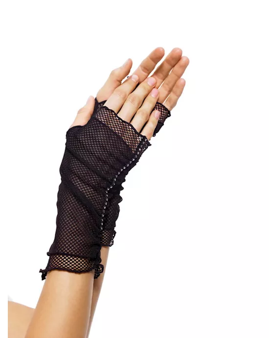 Fishnet Fingerless Glovewr Stone
