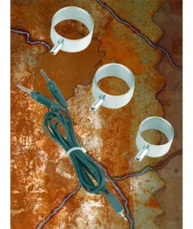 Three Unipolar Electro Aluminum Cock Rings And Lead