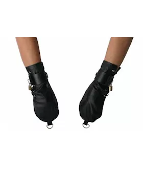 Strict Leather Bondage Mittens
